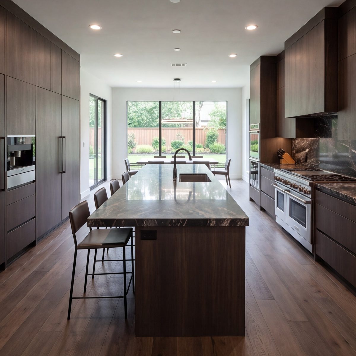 Kitchen remodel in Kingwood with a long island